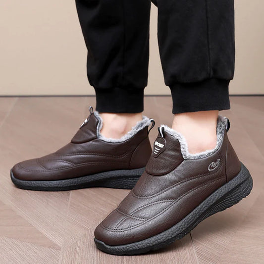 Zapatos de cuero abrigados para hombre